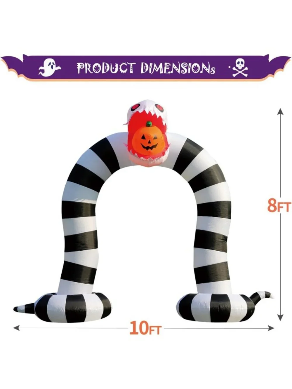 10FT Inflatable Halloween Sandworm Archway with LEDs for Yard & Garden Décor